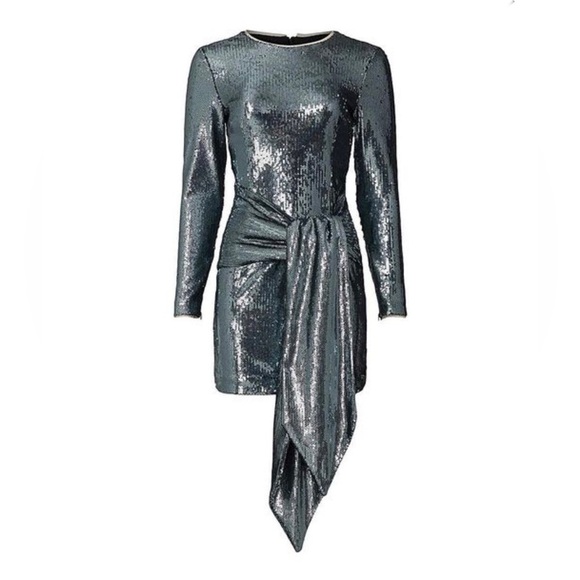 Toccin New York Front Tie Sequin Mini Dress - Picture 1 of 10